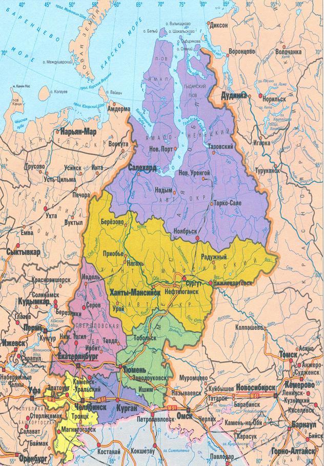 карта уральского округа